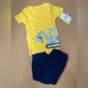 BUNDLE - Carter's Yellow Digger Tee and Navy Pants Set